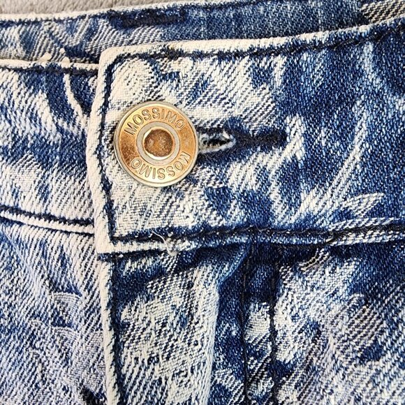 Womens Mossimo Denim High Rise Medium Wash Cuffed Textured Size 8 - Picture 3 of 9